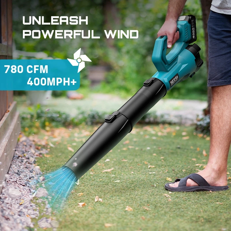 Leaf Blower Cordless - SEESII เครื่องเป่าลมไร้แปรงถ่าน 900000RPM พร้อมท่อ 2 เส้น