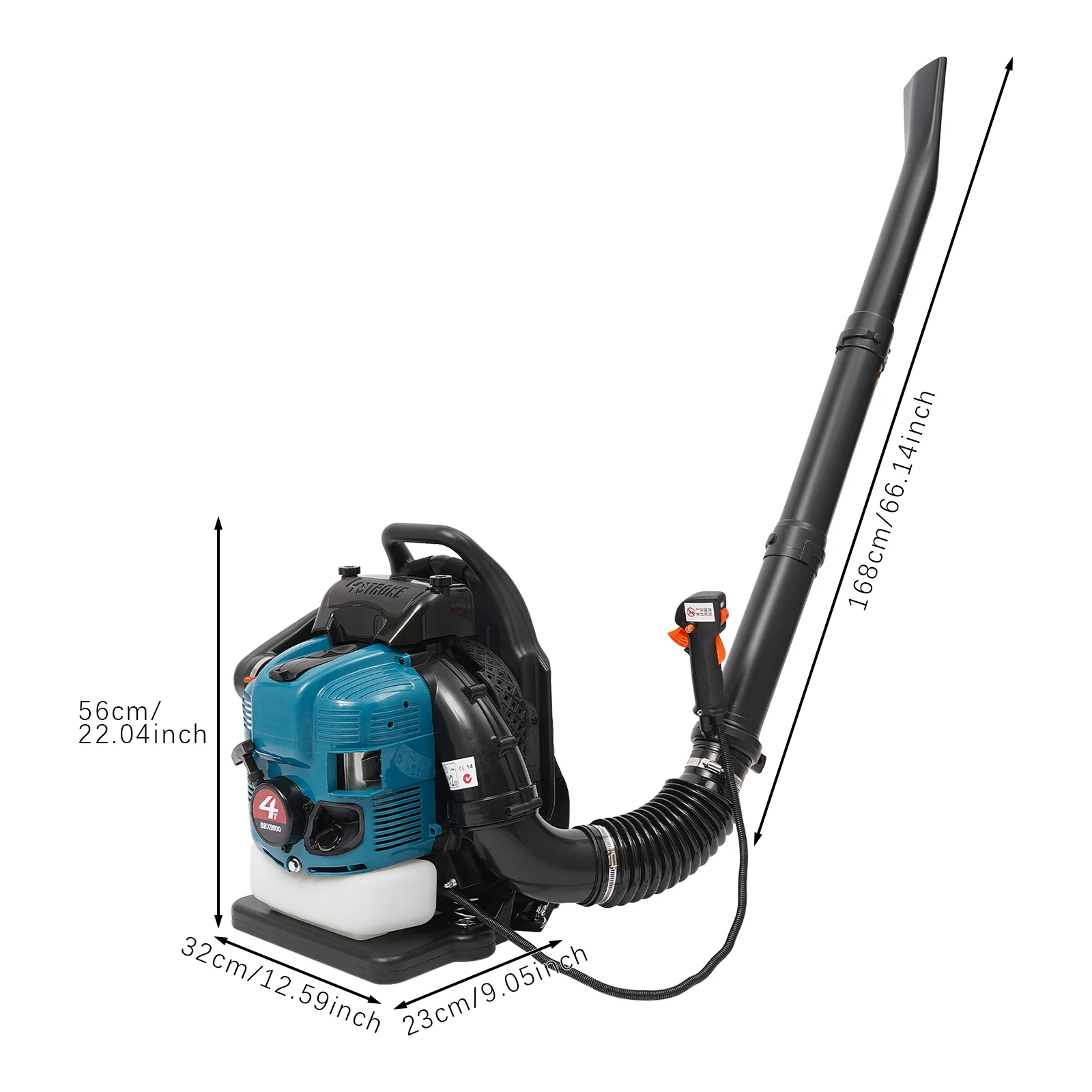 Leaf Blower Cordless - เครื่องเป่าลมแบบสะพายหลังใช้น้ำมัน 75.6 ซีซี เครื่องยนต์ 4 จังหวะ