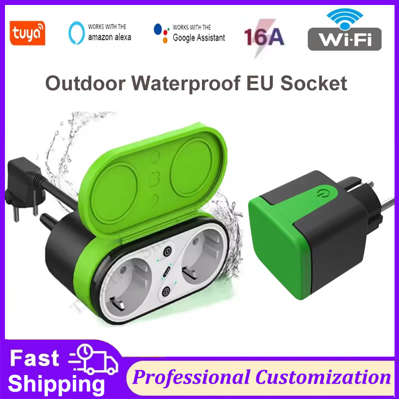 Outdoor Power Socket - ปลั๊กไฟอัจฉริยะ Tuya EU 16A Wifi สำหรับภายนอกอาคาร