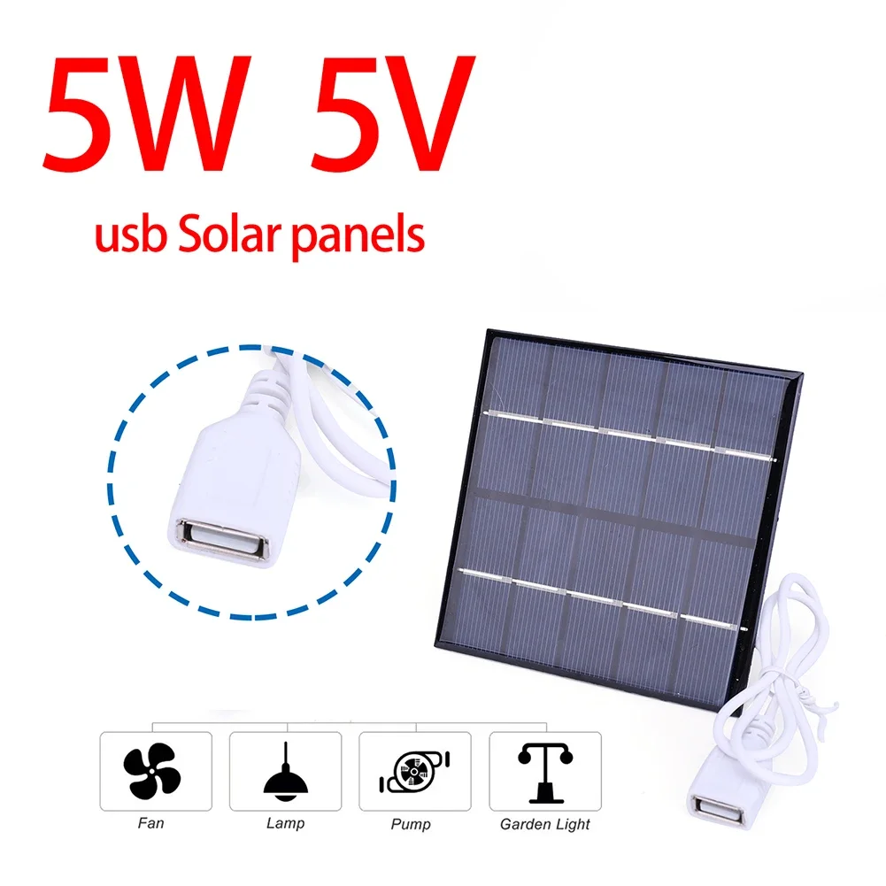 Outdoor Power Board - 5W 5V แผงพลังงานแสงอาทิตย์เครื่องชาร์จแบตเตอรี่พลังงานแสงอาทิตย์ 100*100 มม.สําหรับบอร์ดกลางแจ้ง Camping