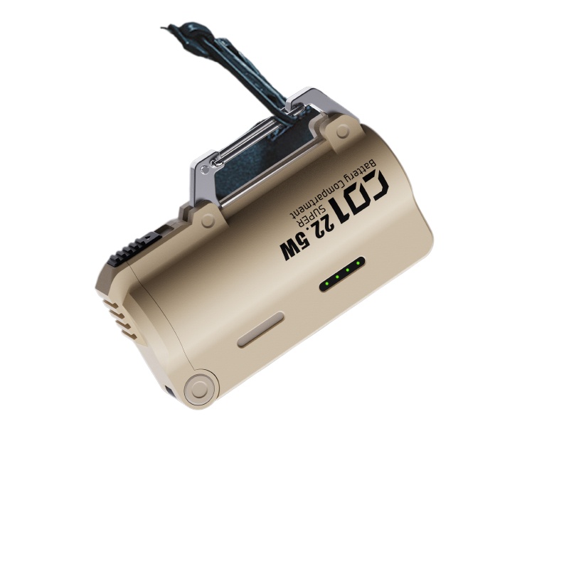 Outdoor Powerbank - แบตเตอรี่สำรองพกพาขนาดเล็กสำหรับใช้งานกลางแจ้ง: 5000mAh, แบตเตอรี่เปลี่ยนได้, ฟังก์ชั่นชาร์จเร็วทรงพลัง - ไม่รวมแบตเตอรี่