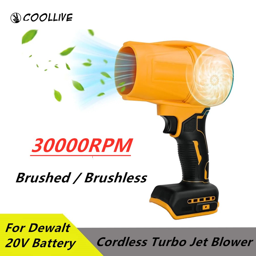 Leaf Blower Cordless - พัดลมเป่าลมไร้สาย พัดลมเจ็ทแรงสูงแบบชาร์จไฟได้ พัดลมมือถือขนาดเล็กแบบเทอร์โบ พัดลมเป่าฝุ่นแรงสูง สำหรับแบตเตอรี่ DEWALT