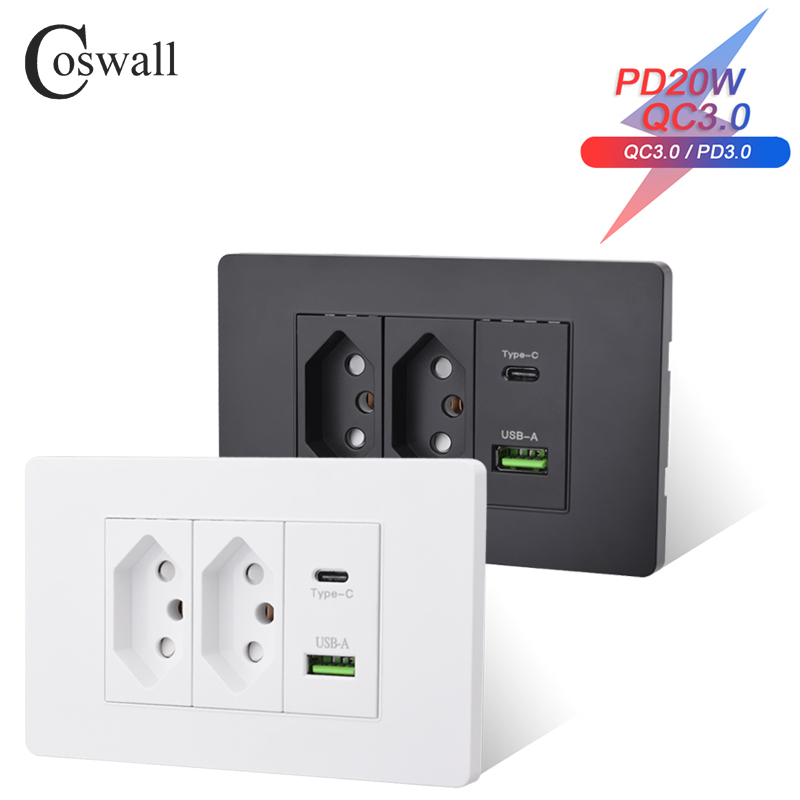 Outdoor Power Socket - Coswall PC บราซิลมาตรฐาน 20A Power Brasil