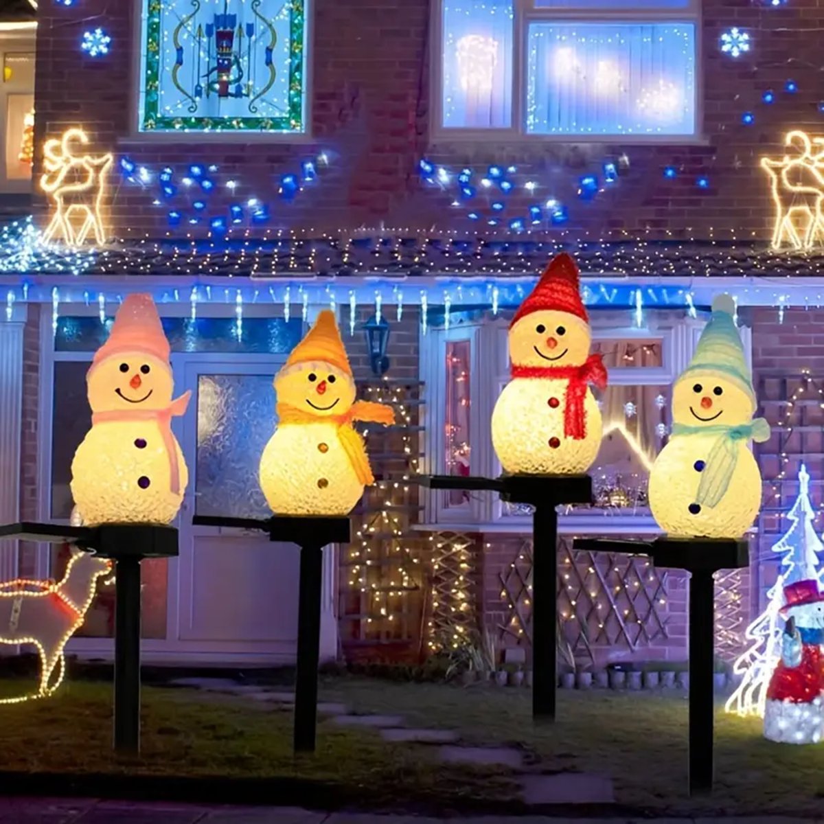 LED Snowman ไฟสวนพลังงานแสงอาท - Outdoor Yard Power Stake บทวิจารณ์และราคา