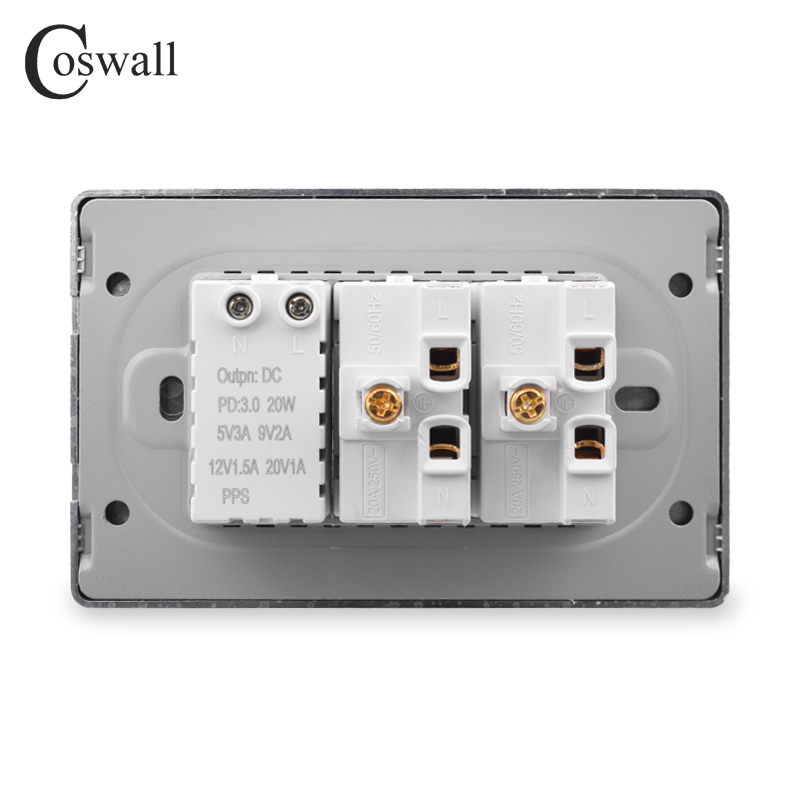Coswall PC บราซิลมาตรฐาน 20A P - Outdoor Power Socket บทวิจารณ์และราคา