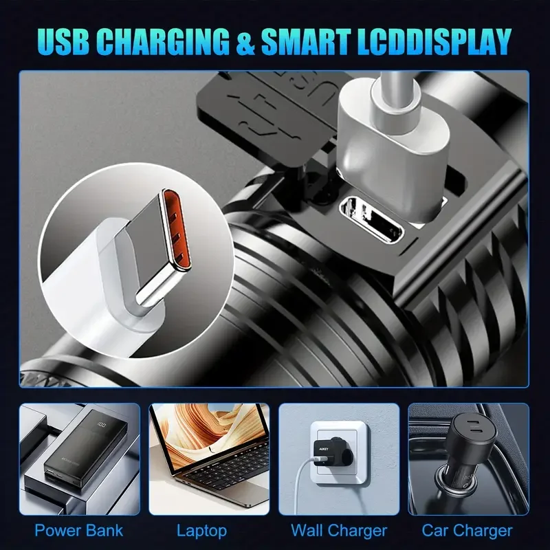 ไฟฉาย LED ยุทธวิธี 2000LM ชาร์ - Outdoor Powerbank บทวิจารณ์และราคา