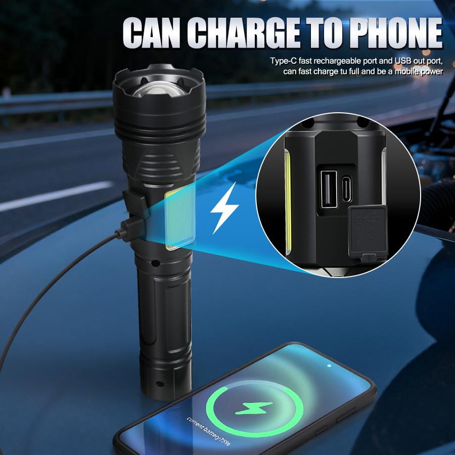 ไฟฉาย LED พลังสูงแบบพกพา ชาร์จ - Outdoor Powerbank บทวิจารณ์และราคา